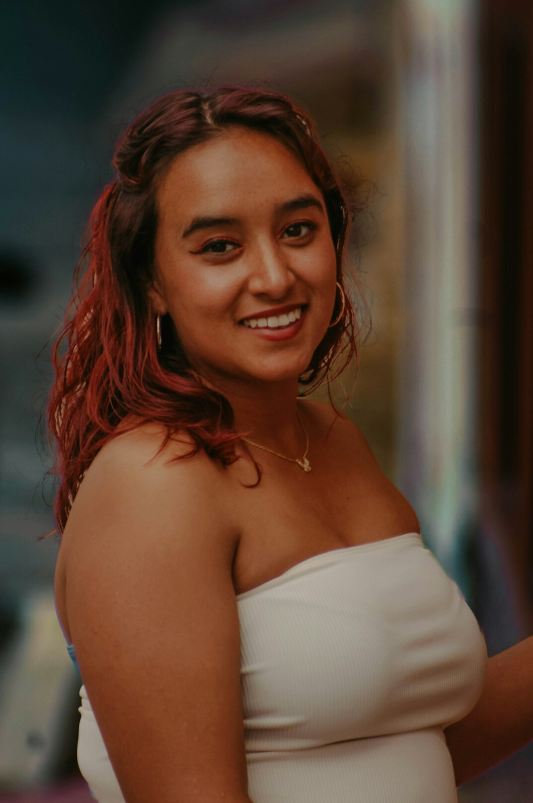 Portrait of a young Latina actress smiling