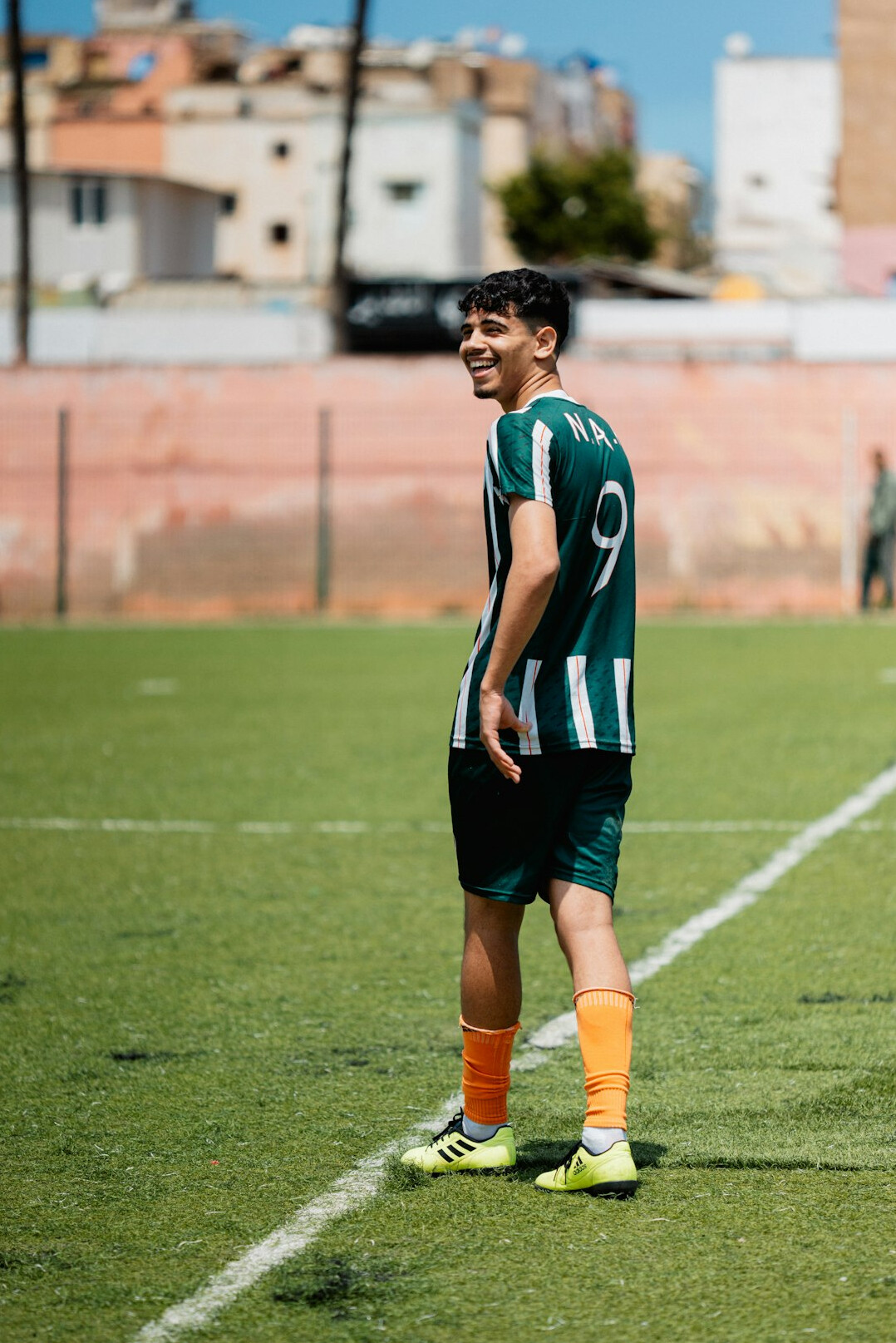 Portrait of a young Latino football player